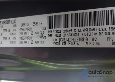 2014 Jeep Wrangler Unlimited Sahara z USA, uszkodzony, nr VIN 1C4BJWEG7EL210910